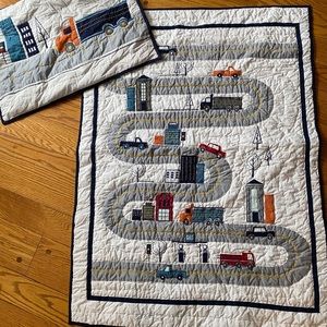 pottery barn kids toddler quilt and standard sham